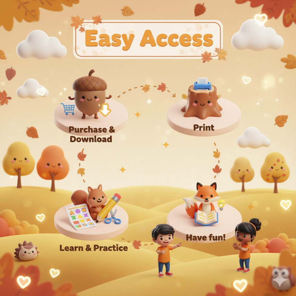Preschool & Kindergarten Fall Learning Bundle — 227 Activity Pages
